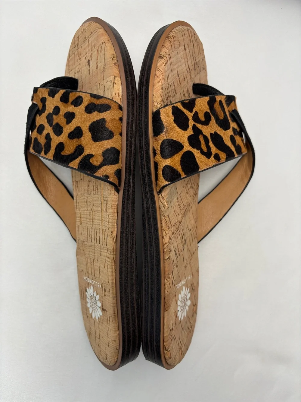 Yellow Box Women’s 7 Leopard Print Slide Sandals - Black & Tan#394 - Picture 11 of 15